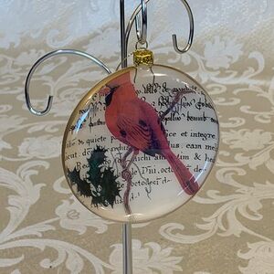 Red Bird Glass Ornament